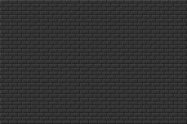 Siyah tuğla duvar arkaplan vektör tasarımı illüstrasyonu