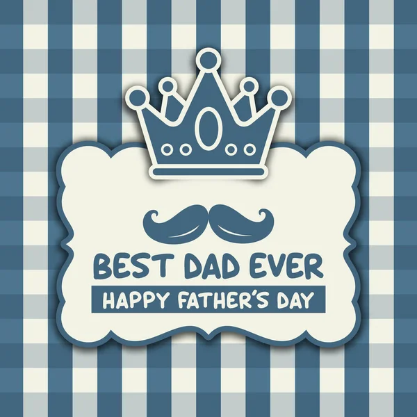 Happy Fathers Day Card Banner Best Dad Ever Vintage Style — Stockvector