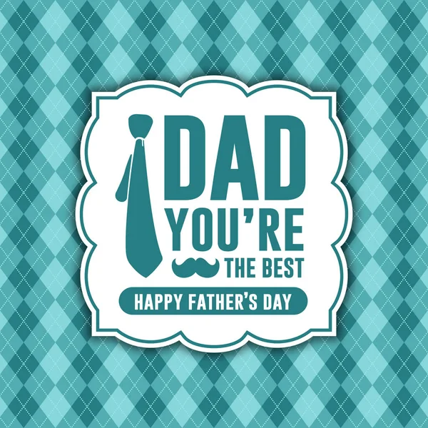 Happy Fathers Day Card Banner Dad You Best Green Color — Stockvector