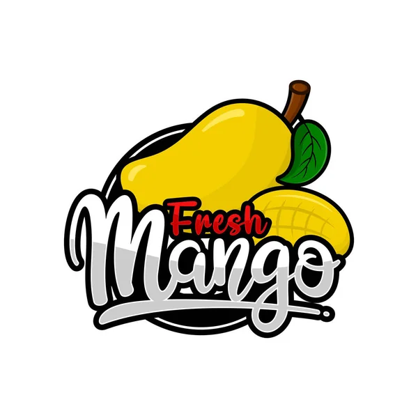 Čerstvé Logo Designu Mango Odznaku — Stockový vektor