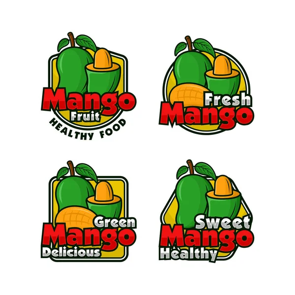 Green Mango Badge Label Design Collection — Stockvektor