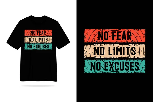 Fear Limts Escuses Tshirt Design Illustration Rechtenvrije Stockillustraties