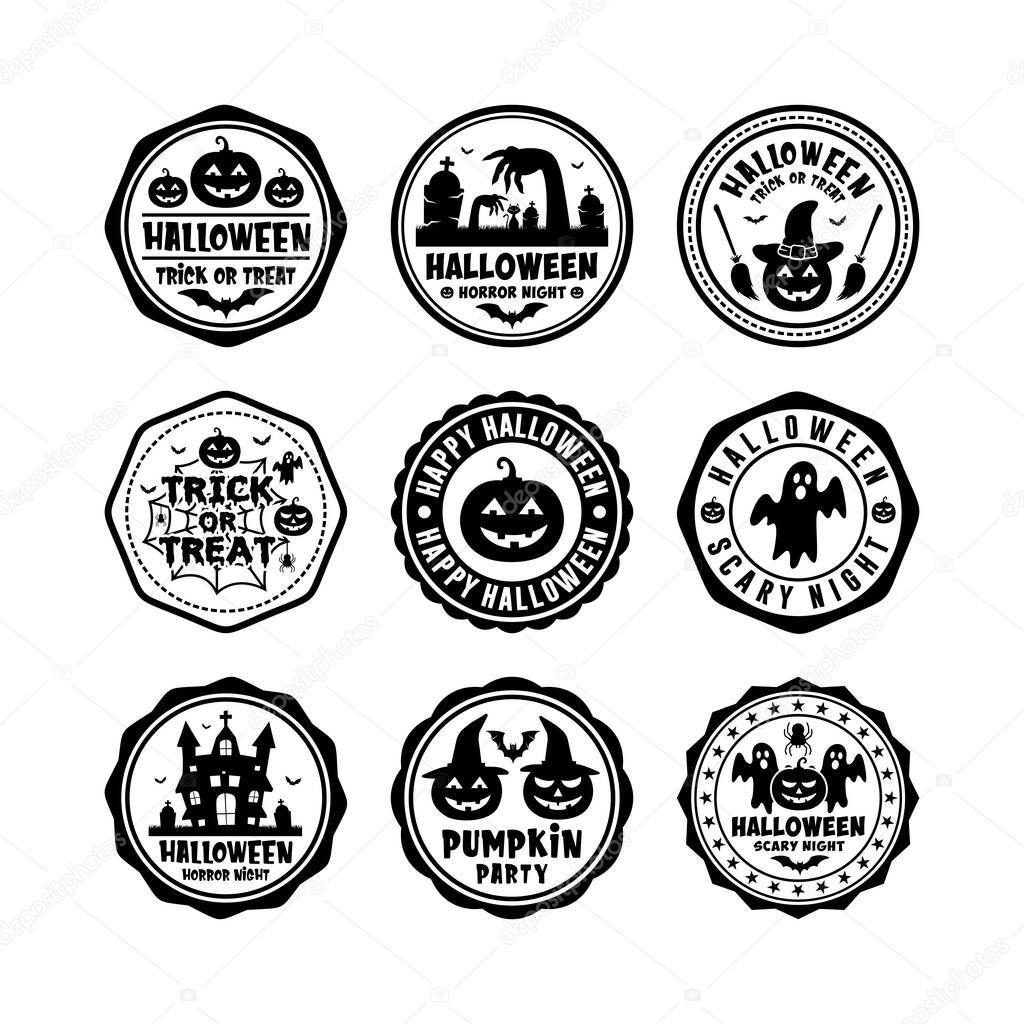 Badge stamps Halloween vector design logo collection