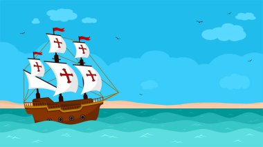 Happy columbus day background design illustration copy space