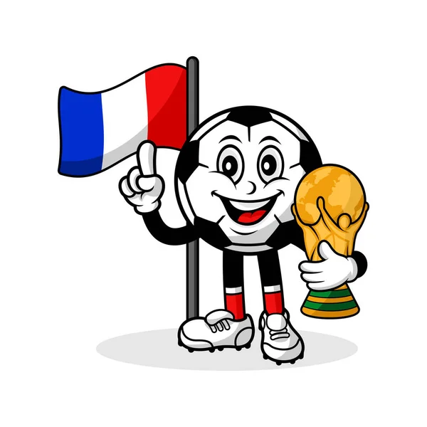 Карикатурный Флаг Франции Трофеем — стоковый вектор