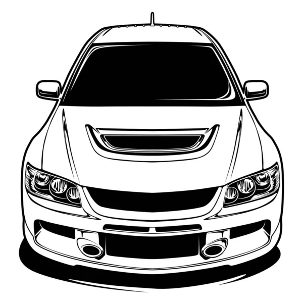 Illustration Voiture Noire Blanche Pour Conception Conceptuelle — Image vectorielle