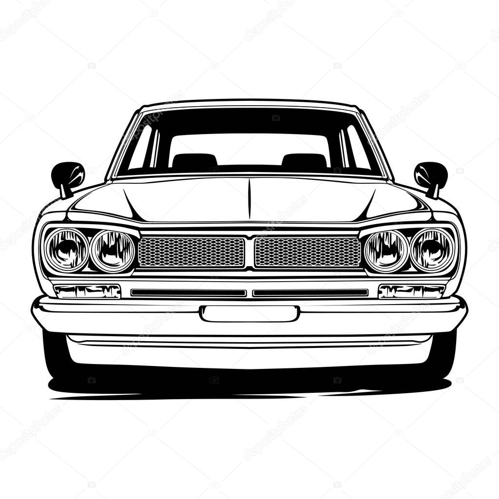Black And White Car Illustration For Conceptual Design