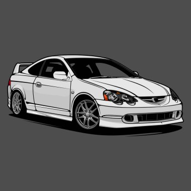 Kavramsal Tasarım için Araba Çizimi. Poster, etiket, tişört baskısı, afiş için iyi..