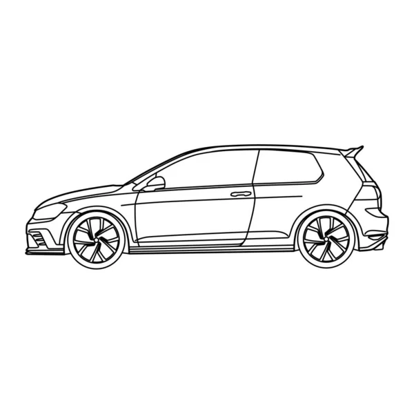 Illustration Contour Voiture Modèle Coloriage Pour Enfants — Image vectorielle