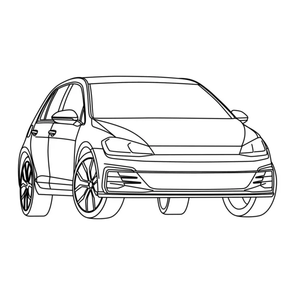 Illustration Contour Voiture Modèle Coloriage Pour Enfants — Image vectorielle