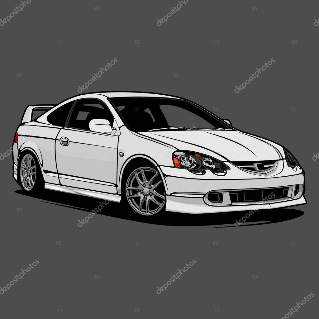 Car Illustration For Conceptual Design. Good for poster, sticker, t shirt print, banner.