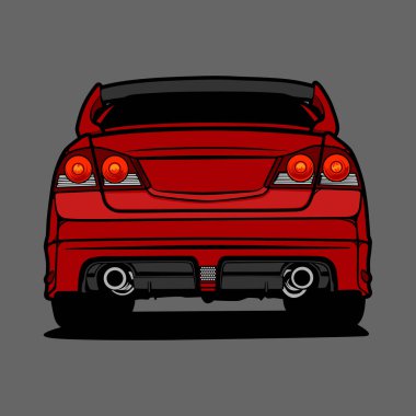 Kavramsal tasarım için karikatür araba sivil vektör çizimi. Poster, etiket, tişört baskısı, afiş için iyi..