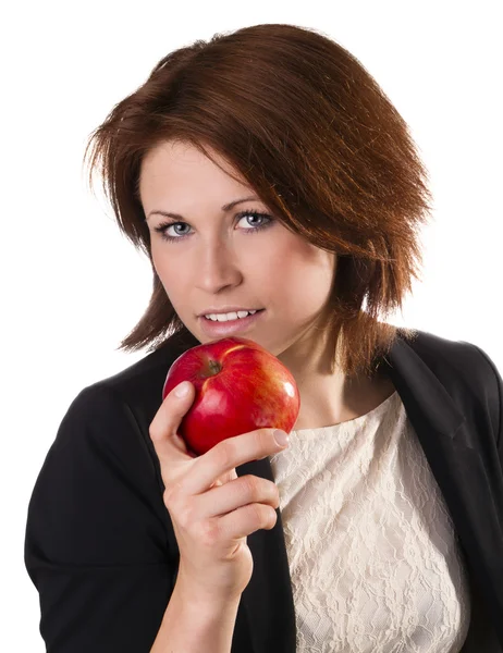 Frauen mit Apfel — Stockfoto