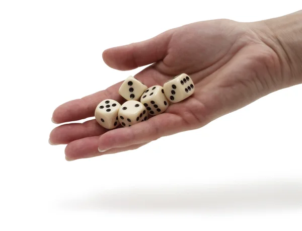 Dices on a hand — Stock Photo, Image