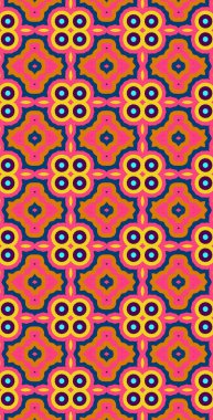 Fraktodome Fraktal Renkli Soyut Sanat Kusursuz Tablosuz Şablon Uzun Dikey Telefon Tasarımı