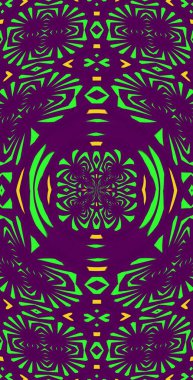 Fraktodome Fraktal Renkli Soyut Sanat Kusursuz Tablosuz Şablon Uzun Dikey Telefon Tasarımı