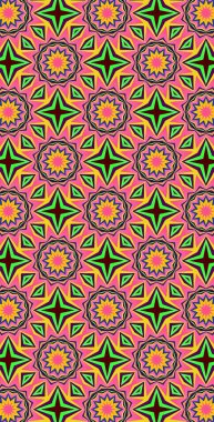 Fraktodome Fraktal Renkli Soyut Sanat Kusursuz Tablosuz Şablon Uzun Dikey Telefon Tasarımı