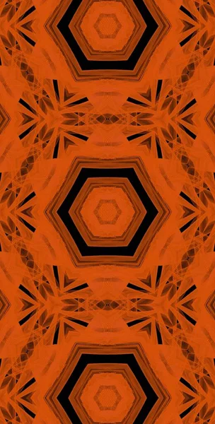 Orange Wind Fractodome Fractal Πολύχρωμο Αφηρημένη Τέχνη Seamless Tileable Μοτίβο — Φωτογραφία Αρχείου