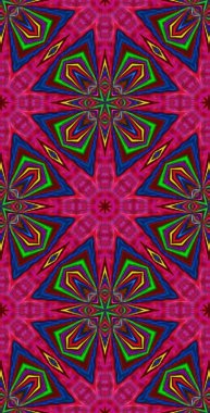 Fraktodome Fraktal Renkli Soyut Sanat Kusursuz Tablosuz Şablon Uzun Dikey Telefon Tasarımı