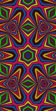 Fraktodome Fraktal Renkli Soyut Sanat Kusursuz Tablosuz Şablon Uzun Dikey Telefon Tasarımı