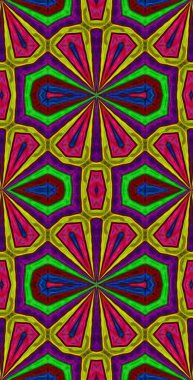 Fraktodome Fraktal Renkli Soyut Sanat Kusursuz Tablosuz Şablon Uzun Dikey Telefon Tasarımı