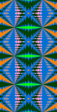 Fraktodome Fraktal Renkli Soyut Sanat Kusursuz Tablosuz Şablon Uzun Dikey Telefon Tasarımı