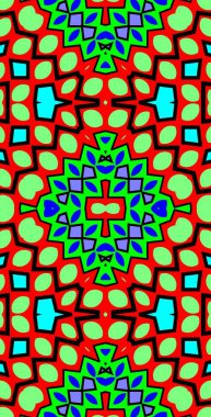 Fraktodome Fraktal Renkli Soyut Sanat Kusursuz Tablosuz Şablon Uzun Dikey Telefon Tasarımı