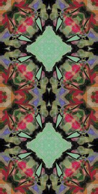 Fraktodome Fraktal Renkli Soyut Sanat Kusursuz Tablosuz Şablon Uzun Dikey Telefon Tasarımı