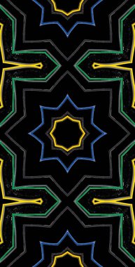 Fraktodome Fraktal Renkli Soyut Sanat Kusursuz Tablosuz Şablon Uzun Dikey Telefon Tasarımı