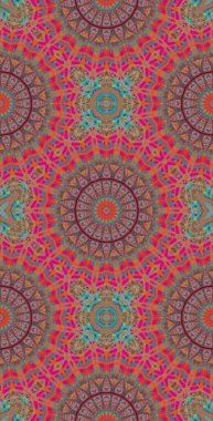 Fraktodome Fraktal Renkli Soyut Sanat Kusursuz Tablosuz Şablon Uzun Dikey Telefon Tasarımı