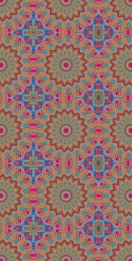 Fraktodome Fraktal Renkli Soyut Sanat Kusursuz Tablosuz Şablon Uzun Dikey Telefon Tasarımı