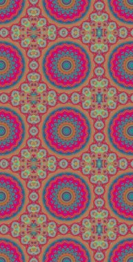 Fraktodome Fraktal Renkli Soyut Sanat Kusursuz Tablosuz Şablon Uzun Dikey Telefon Tasarımı