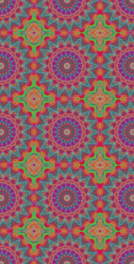 Fraktodome Fraktal Renkli Soyut Sanat Kusursuz Tablosuz Şablon Uzun Dikey Telefon Tasarımı