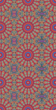 Fraktodome Fraktal Renkli Soyut Sanat Kusursuz Tablosuz Şablon Uzun Dikey Telefon Tasarımı