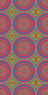 Fraktodome Fraktal Renkli Soyut Sanat Kusursuz Tablosuz Şablon Uzun Dikey Telefon Tasarımı