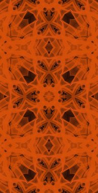 Turuncu Rüzgar Fraktodome Fraktal Renkli Soyut Sanat Kusursuz Tablosuz Şablon Uzun Dikey Telefon Tasarımı