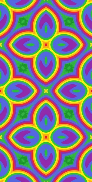 Fractodome Fractal Colorful Abstract Art Seamless Tilable Pattern Tall Vertical — 스톡 사진