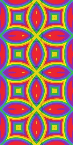 Fractodome Fractal Colorful Abstract Art Seamless Tilable Pattern Tall Vertical — 스톡 사진