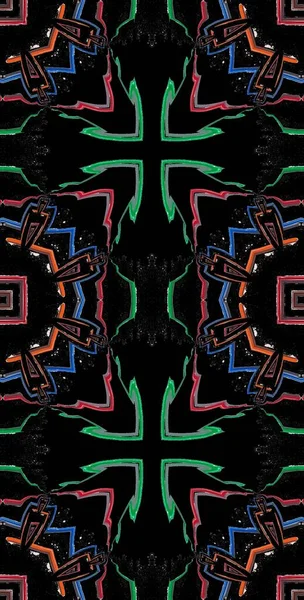 Fractodome Fractal Art Abstrait Coloré Motif Sans Couture Tall Vertical — Photo