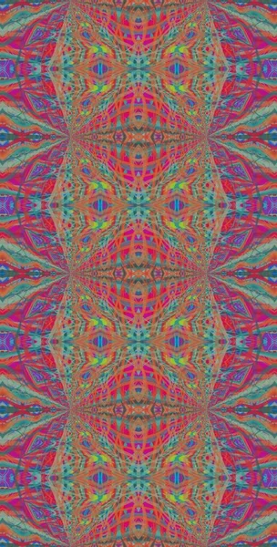 Fractodome Fractal Art Abstrait Coloré Motif Sans Couture Tall Vertical — Photo