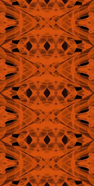 Turuncu Rüzgar Fraktodome Fraktal Renkli Soyut Sanat Kusursuz Tablosuz Şablon Uzun Dikey Telefon Tasarımı