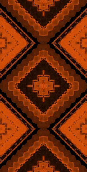 Orange Wind Fractodome Fractal Färgglada Abstrakt Konst Sömlös Utfällbara Mönster — Stockfoto