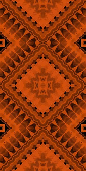 Orange Wind Fractodome Fractal Πολύχρωμο Αφηρημένη Τέχνη Seamless Tileable Μοτίβο — Φωτογραφία Αρχείου