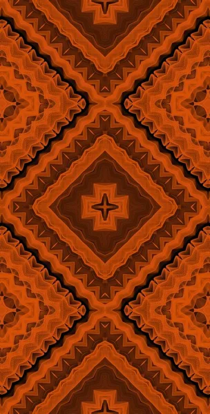 Orange Wind Fractodome Fractal Πολύχρωμο Αφηρημένη Τέχνη Seamless Tileable Μοτίβο — Φωτογραφία Αρχείου