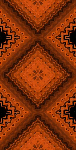 Orange Wind Fractodome Fractal Πολύχρωμο Αφηρημένη Τέχνη Seamless Tileable Μοτίβο — Φωτογραφία Αρχείου