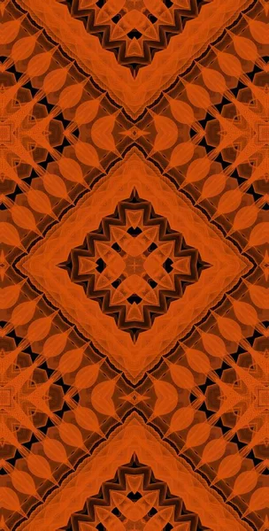 オレンジ風Fractodomeフラクタルカラフルな抽象アートシームレステーブルパターン背の高い垂直電話ケースデザイン — ストック写真