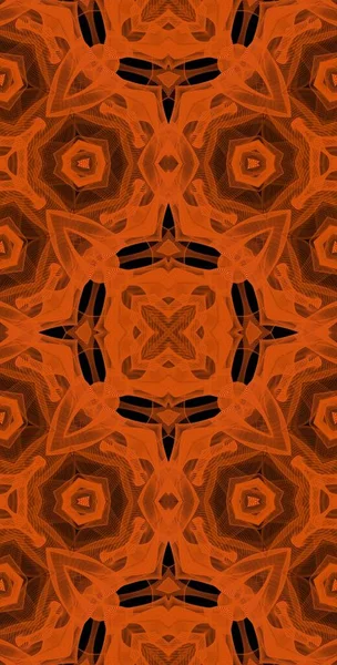 Oranje Wind Fractodome Fractal Kleurrijk Abstract Kunst Naadloos Tileable Patroon — Stockfoto