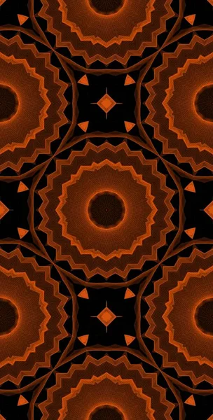 Orange Wind Fractodome Fractal Färgglada Abstrakt Konst Sömlös Utfällbara Mönster — Stockfoto