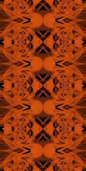 オレンジ風Fractodomeフラクタルカラフルな抽象アートシームレステーブルパターン背の高い垂直電話ケースデザイン — ストック写真