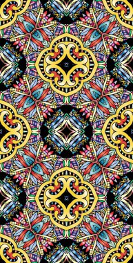 Fraktodome Fraktal Renkli Soyut Sanat Kusursuz Tablosuz Şablon Uzun Dikey Telefon Tasarımı